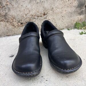 BOC Peggy Clogs Size 9 Black Leather BC3433 Slip-on Classic Office Born Concept
